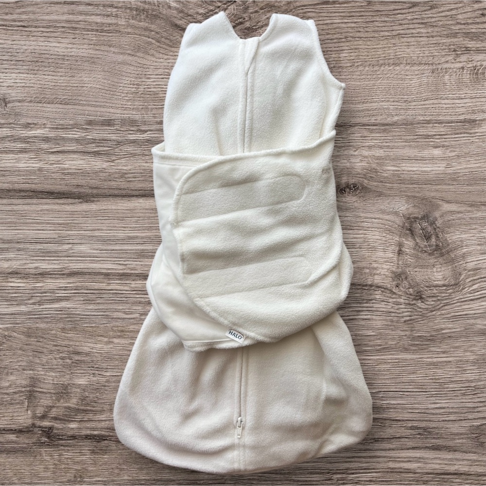 HALO SleepSack Swaddle Fleece - Ivory 3–6 Months Wearable Blanket